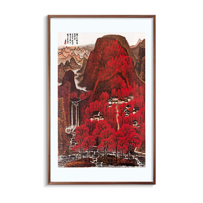 (万山红遍)新中式 红色山水客厅走廊玄关复刻装饰画