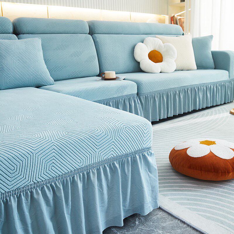沙发套全包万能套高级感裙边三座一贵妃罩笠防猫抓弹力四季通用型