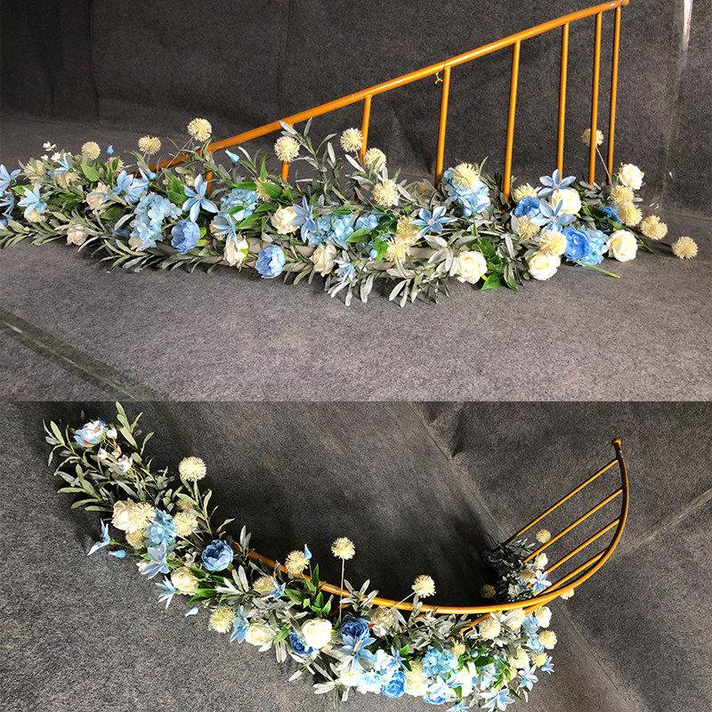 新款婚庆道具铁艺弧形围栏圆舞台装饰铁艺弧形路引栅栏婚礼花艺