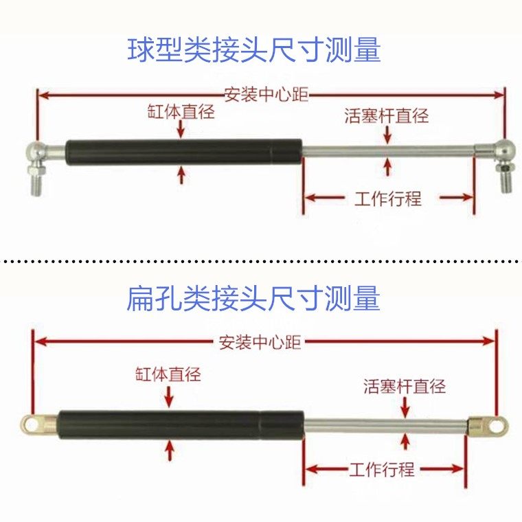 飞翼门用气弹簧 集装箱用高压液压支撑杆 加粗重型气动杆超长气缸