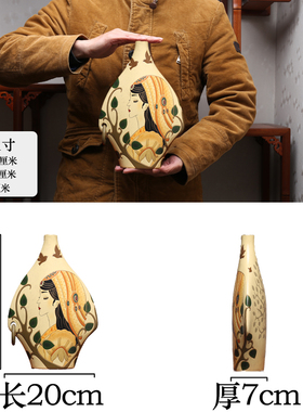 云南丽江少数民族特色纪念品手工装饰品陶瓷博古架玄关酒橱柜摆件