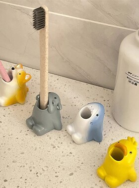 【新家的一百个快递】卡通动物牙刷架卫生间桌面摆件装饰品