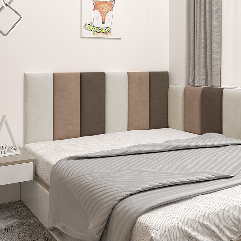 科技布防撞墙贴榻榻米软包墙围儿童房床边床围贴床头板靠背垫自粘