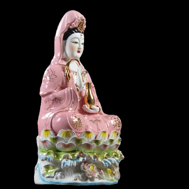 宝红釉四圣佛弥勒佛释迦牟尼佛观音地藏王全堂佛供奉佛像陶瓷摆件