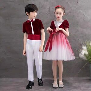 儿童合唱服中小学生诗歌朗诵钢琴表演服幼儿舞蹈蓬蓬纱裙演出服