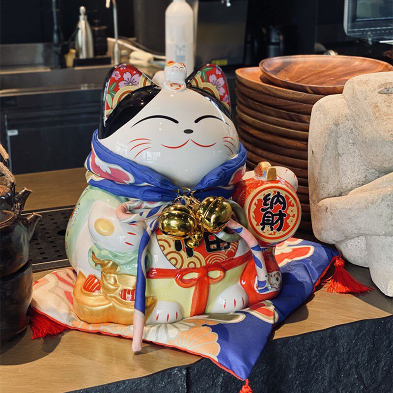 招财猫高档摆件家具客厅装饰生意兴隆店铺开业礼品大号陶瓷发财猫