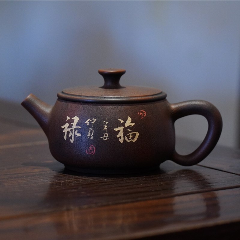 云南建水紫陶茶壶容量150-260c纯手工石瓢壶功夫茶具泡茶壶单壶