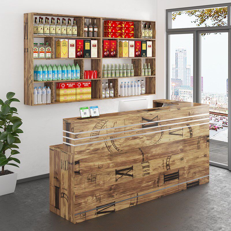 饭店收银台酒柜吧台商用酒店前台接待店铺收银桌餐馆小型转角餐厅