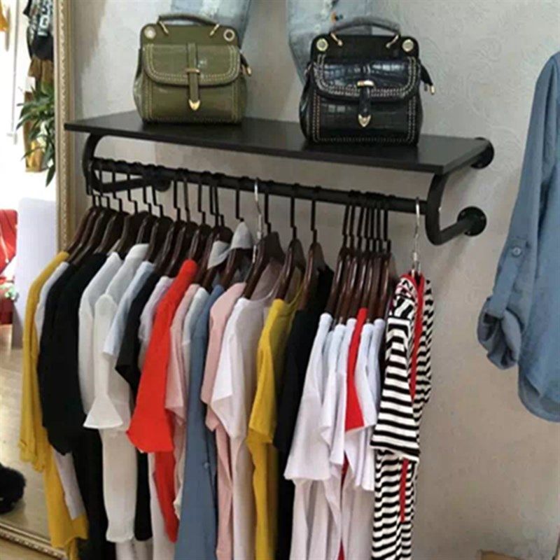 服装店衣架展示架上墙壁挂式衣服架子女装童装正侧挂组合落地货架