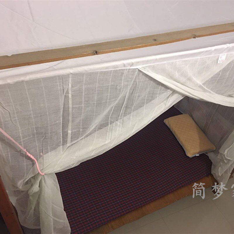 龙凤双线加高特密棉纱蚊帐穿竹绑绳方顶老式单门传统学生宿舍蚊帐