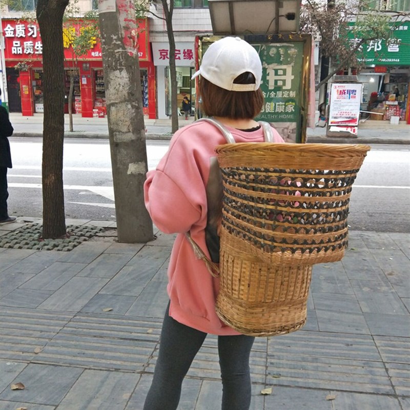贵州纯手工编织小孩婴儿 四季通用手工背篼 背筐 儿童竹编 背篓