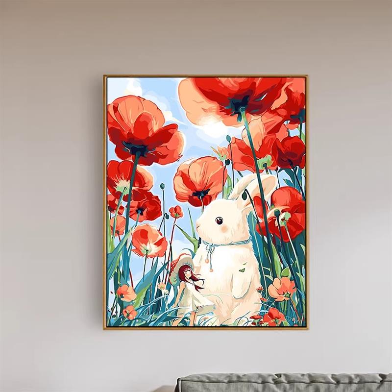数字油画diy填充成人儿童绘画手工涂色礼物画画diy填色丙烯油彩画