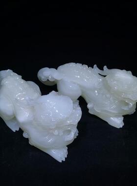 玉石貔貅 客厅玄关软装饰电视柜博古架摆件 神兽皮休店收银台摆设