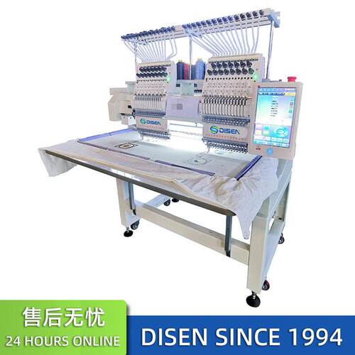 双头15针全自动电脑绣花机刺绣帽绣机 2 Head Embroidery Machine