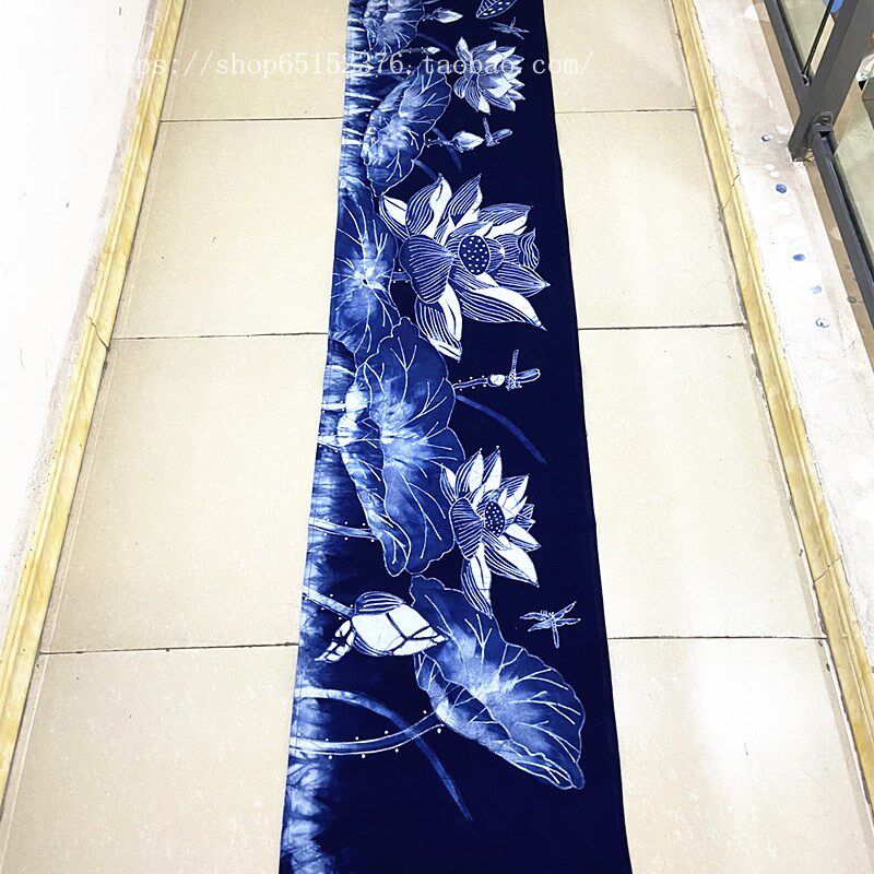 贵州蜡染桌旗床旗 纯手绘台布 家居装饰 酒店装饰背景墙 245*45CM