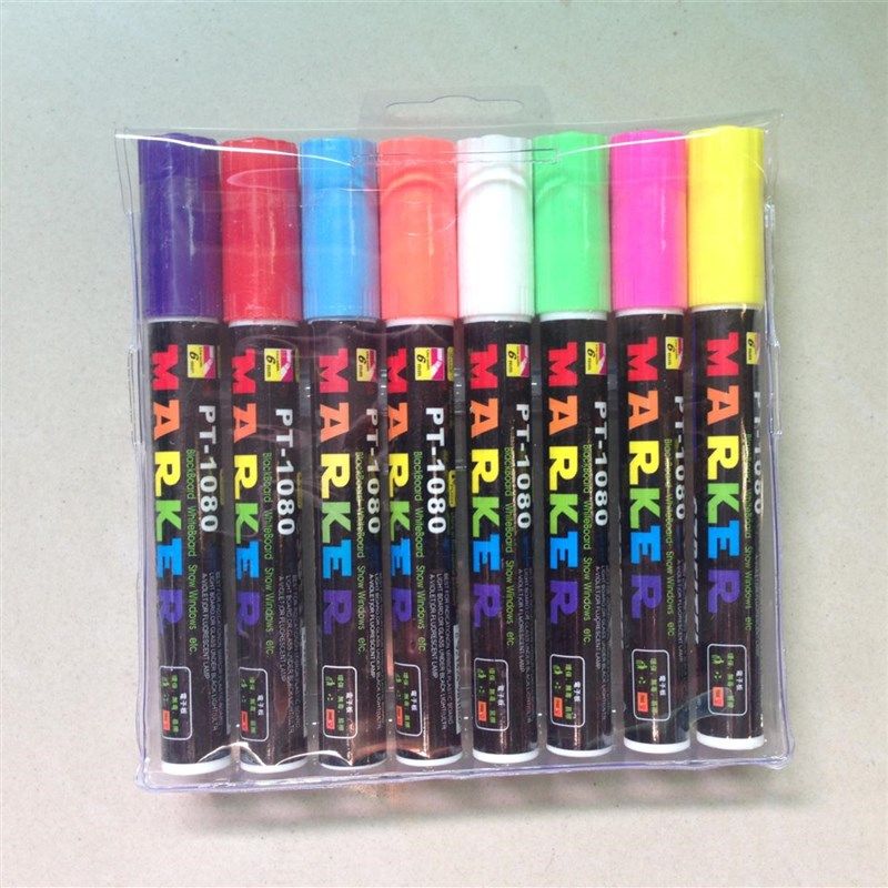 套装8支荧光笔黑板玻璃板专用彩色记号笔创意水彩黑板广告笔包邮