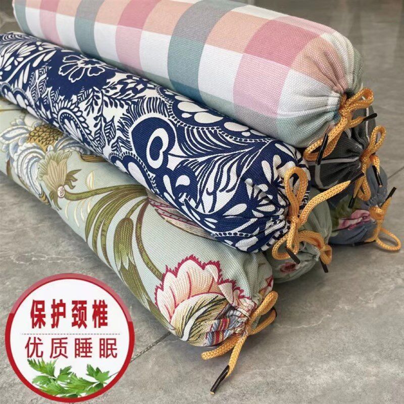 蚕沙颈椎枕头糖果枕护颈椎修复专用助眠圆柱枕曲度变直硬蚕砂枕头