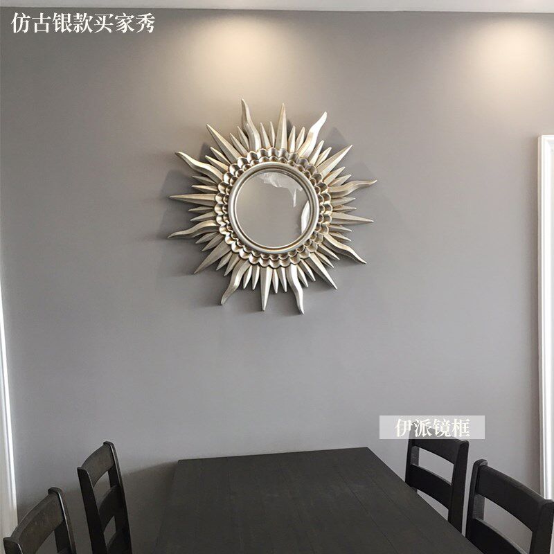欧式装饰镜复古墙饰沙发背景墙客厅玄关装饰太阳神挂镜餐厅壁炉镜