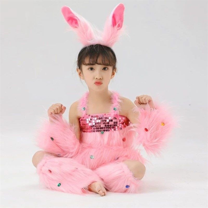 六一儿童节兔气扬眉演出服动物表演服卡通小白兔子舞蹈服装网红