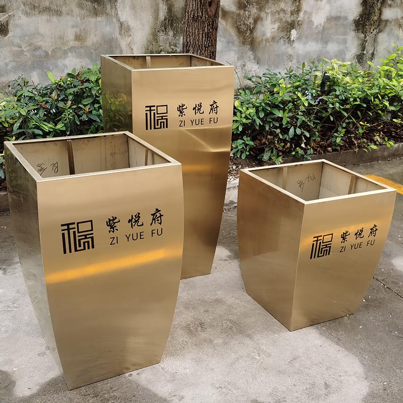 户外花盆 弧形花箱 LOGO 广场花钵 餐厅隔断 店面装饰 园林景观