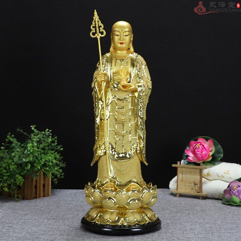 中式12/16/19寸极彩站大愿地藏王菩萨幽冥教主代理桌面佛像摆件