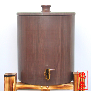 鸣泉石缸木鱼石水缸天然石头水桶原石整石制作储水石头罐饮水机
