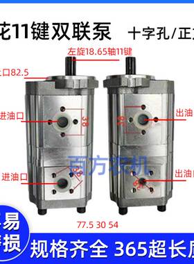 潍柴432/410双联泵联成2204拖拉机液压齿轮泵右花11键方孔/十字孔
