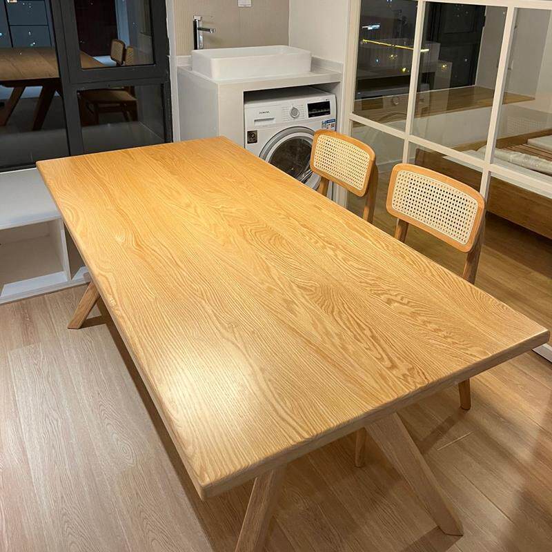 鲸鱼餐桌北欧全实木家用饭桌樱桃木长方形泡茶桌椅子组合日式书桌
