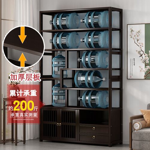 博古架新中式茶叶置物架茶室茶具收纳展示柜2025新款茶架一体靠墙