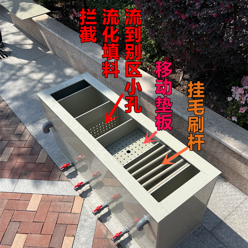 大型鱼池流化床过滤盒沉淀干湿分离锦鲤鱼池鱼箱室外室内循环过滤