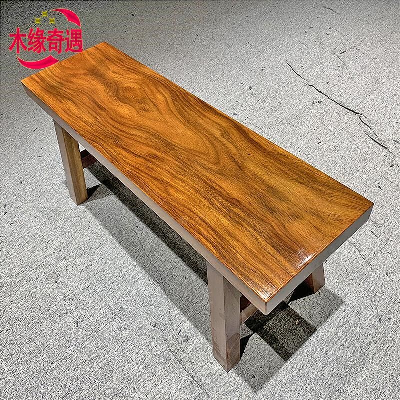 定制实木高条凳 原木矮条凳中古长凳榆木餐桌茶桌换鞋凳家用板凳
