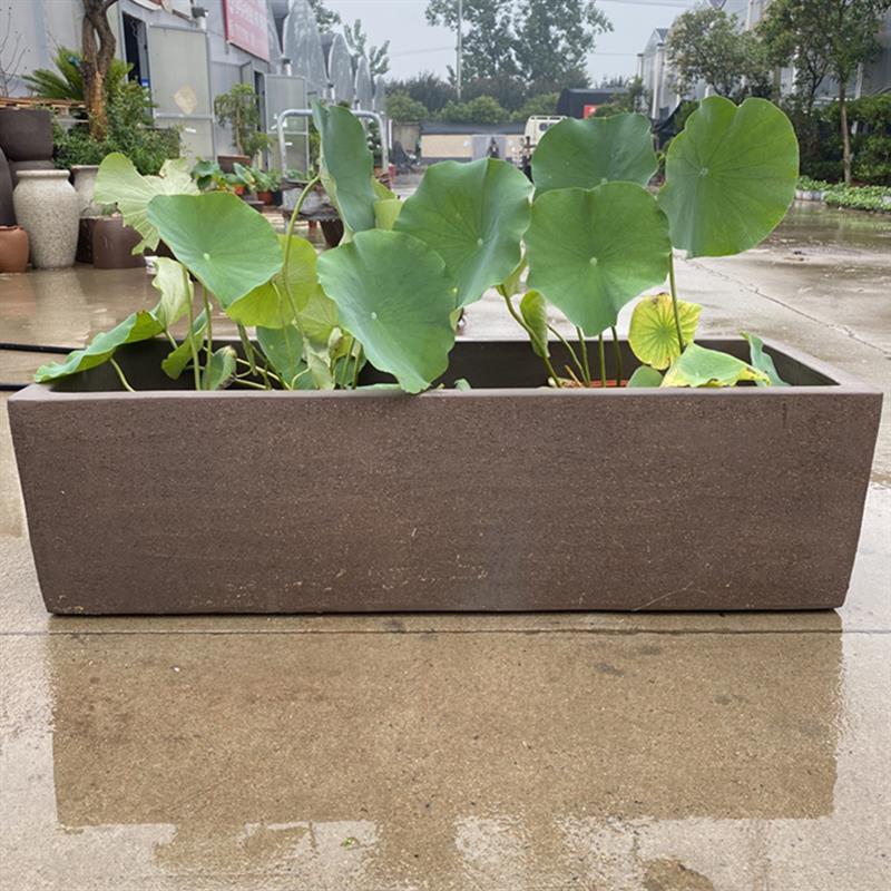 长方花盆特大号素面马槽陶土盆落地花箱粗陶花盆陶罐组合长方鱼缸