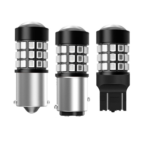超亮汽车LED刹车灯泡带透镜1157高低脚T20双丝W21W尾灯1156后雾灯