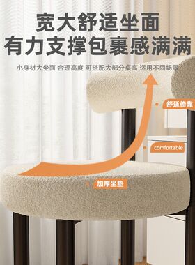 化妆椅家用房间靠背简约美甲凳子轻奢高级女生卧室梳妆台椅子餐椅