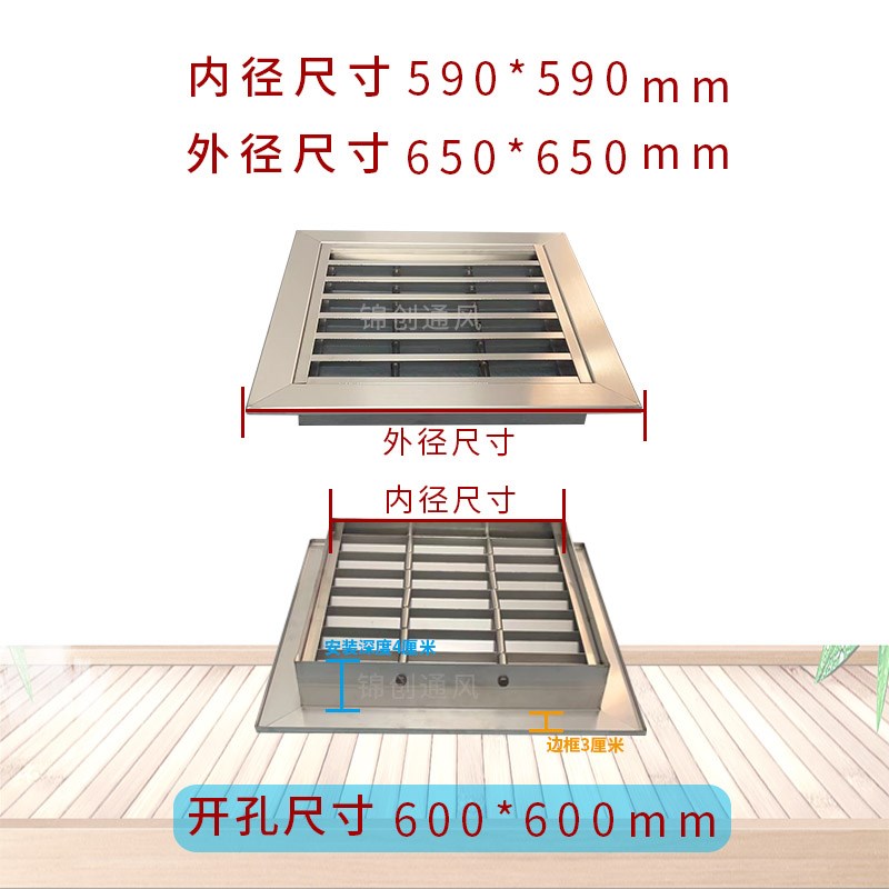 304不锈钢百叶窗风口中央空调风口排风外墙散热室外网罩格栅定制