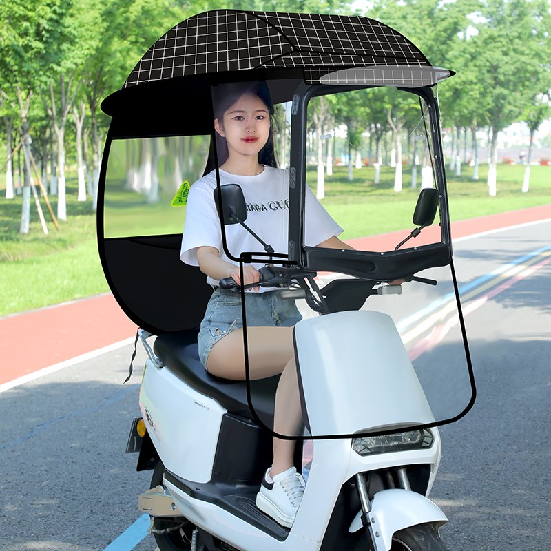 电动车雨棚防晒遮雨棚加厚加大车棚篷新款防晒遮阳棚夏季挡风罩