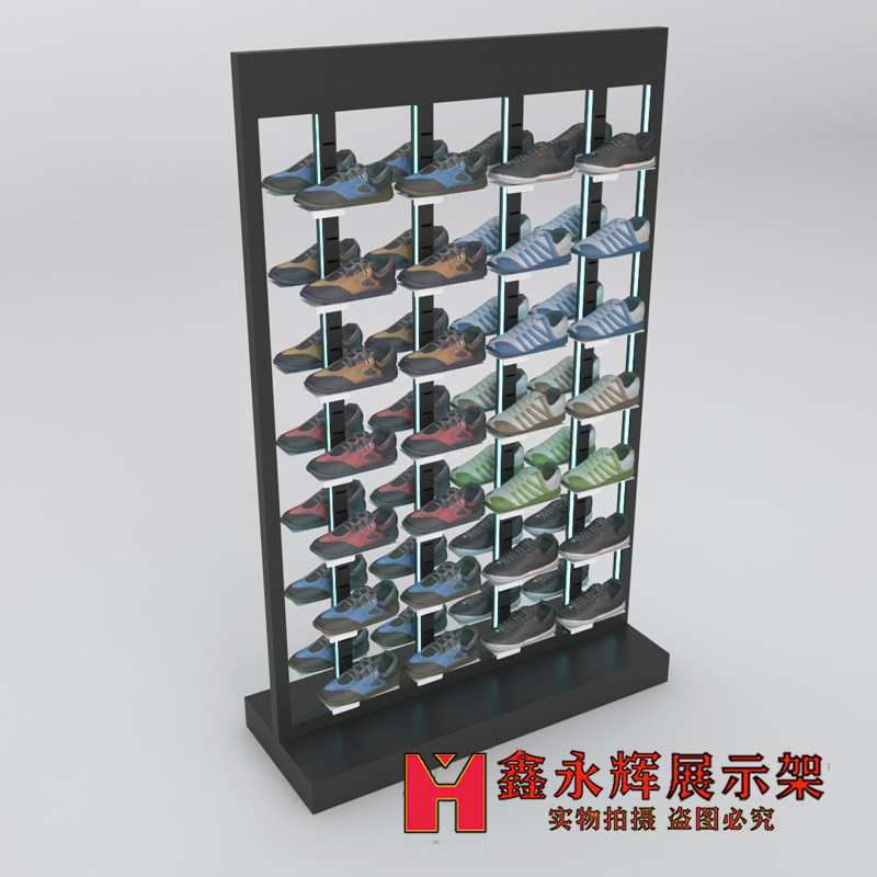 鞋店鞋架鞋子货架运动鞋中岛架发光展示架铁艺落地放中间的鞋展架