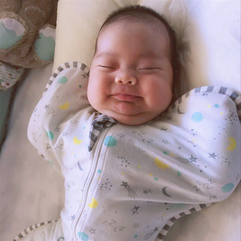 原单 新生婴儿防惊跳睡袋秋冬四季款投降式襁褓宝宝防踢被可拆袖