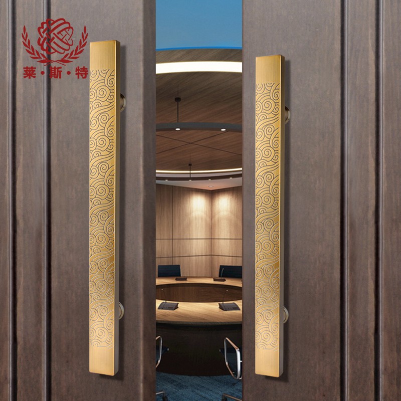 中式仿古祥云明装古铜色不锈钢玻璃大门拉手KTV推拉移门木门把手