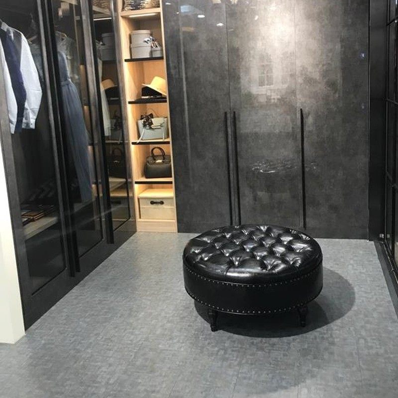 服装店沙发凳试鞋凳圆形真皮脚踏凳子沙发墩衣帽间客厅圆凳换鞋凳