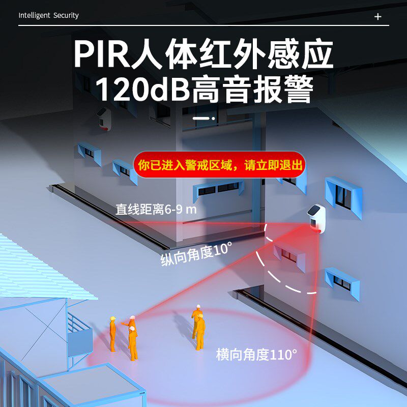商铺防盗报警器户外家用门窗红外线人体感应手机远程无线安防系统