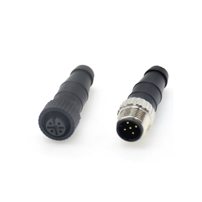 NMEA2000船舶电源连接器M12-5芯120欧姆公头母头轮船金属尾端电阻