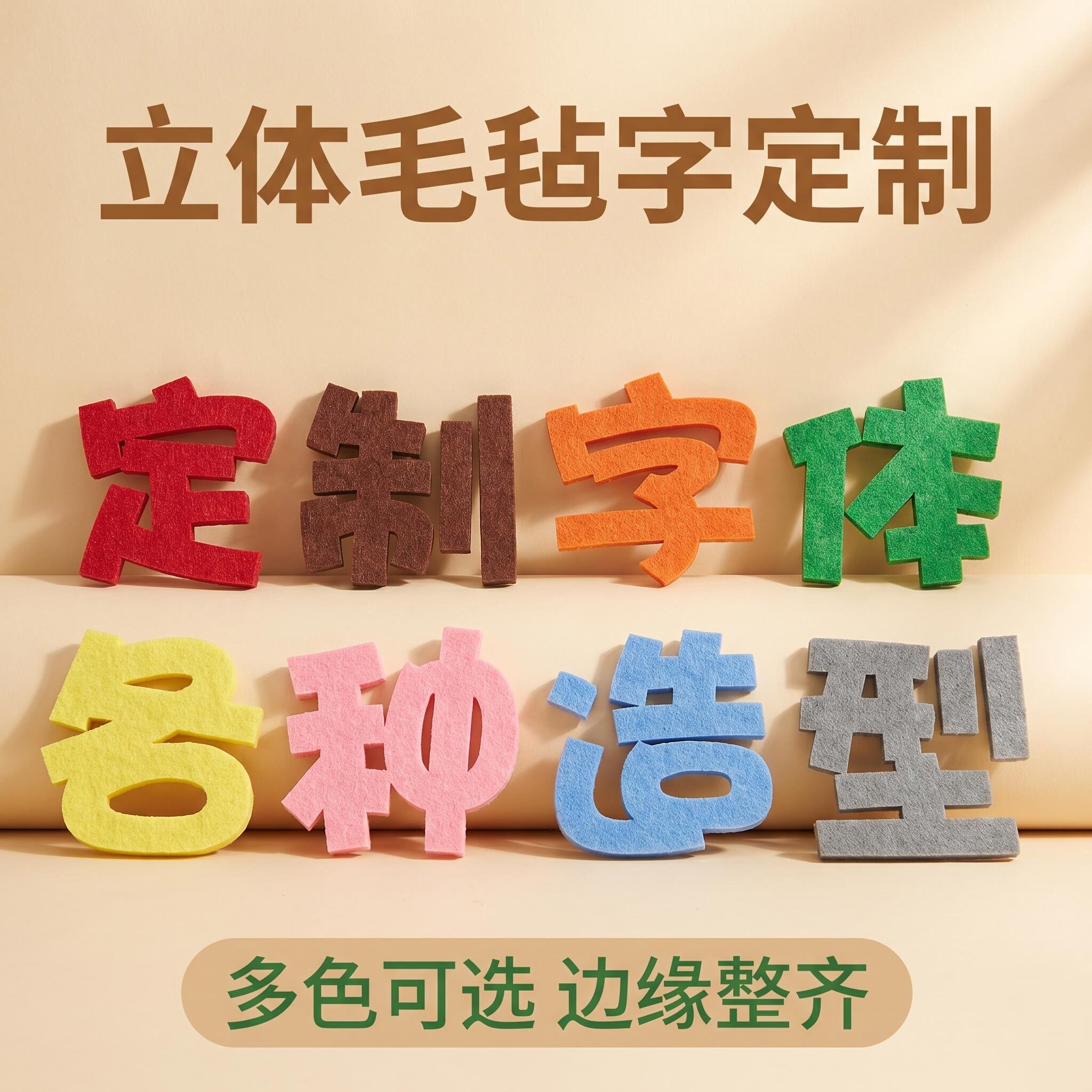 定制毛毡立体墙贴招牌字母公司企业名称logo字体不织布幼儿园图案