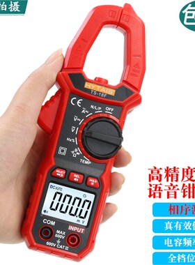 泰圣语音钳形表TS-18F数字高精度全自动多功能智能防烧电工万能表