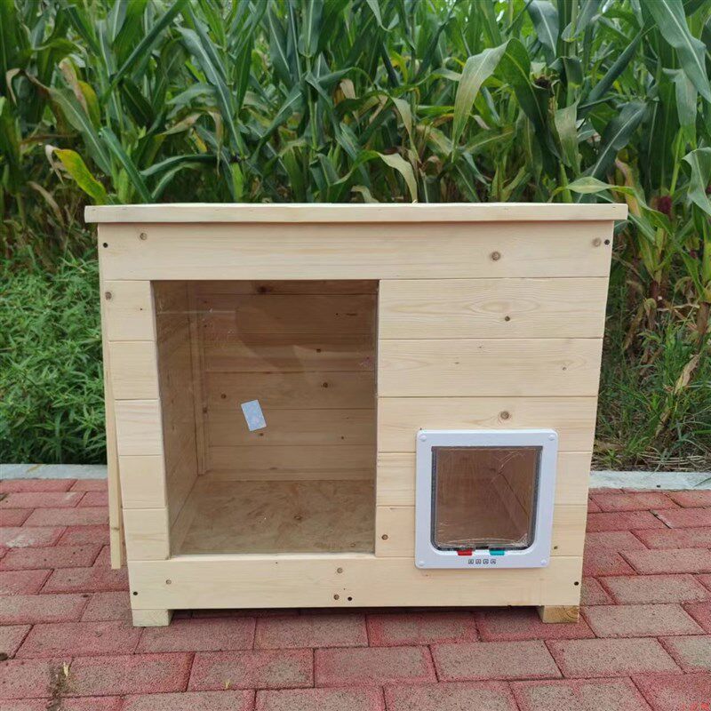 定制实木室内平顶猫屋猫别墅狗窝狗屋猫窝狗笼宠物窝狗房宠物用品
