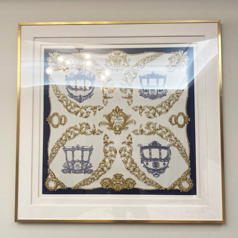 丝巾裱框窄边铝合金画框90*90无损装裱围巾相框创意轻奢风立体框