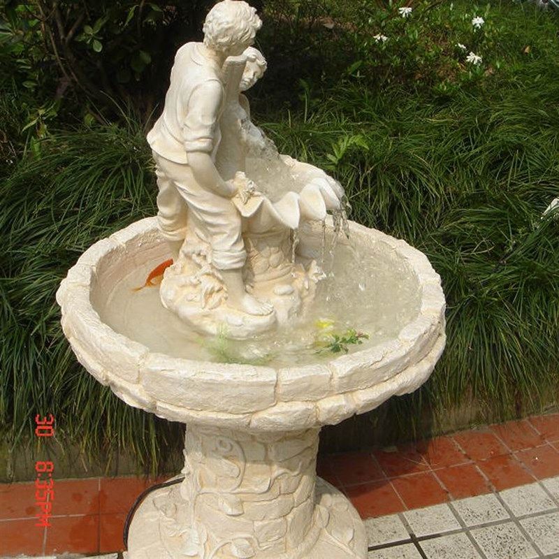 欧式复古绿植物花盆花园花器装饰工艺品仿砖雕塑特大落地摆件