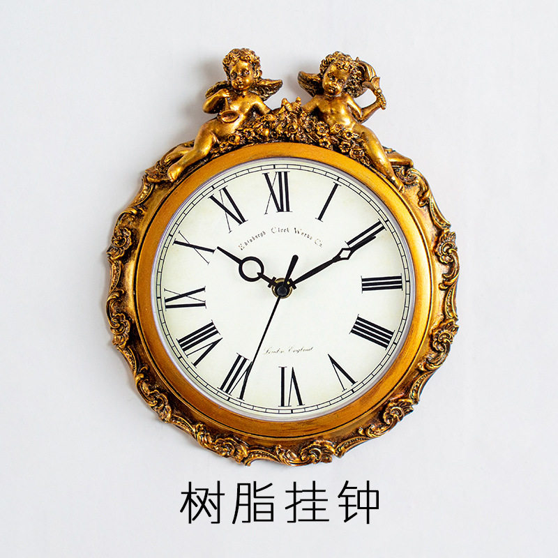 美式挂钟创意客厅卧室书房欧式复古时钟古典挂钟挂墙装饰挂画摆件
