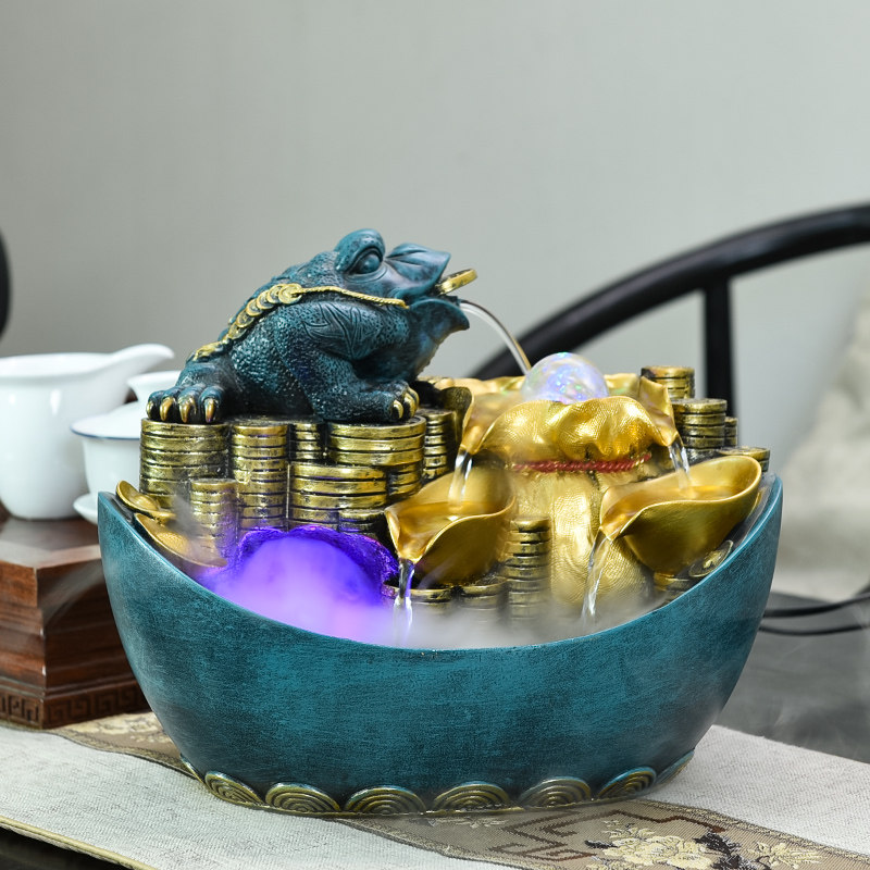 貔貅金蟾水景循环流水聚宝盆风生水起摆件店铺开业礼物桌面装饰品
