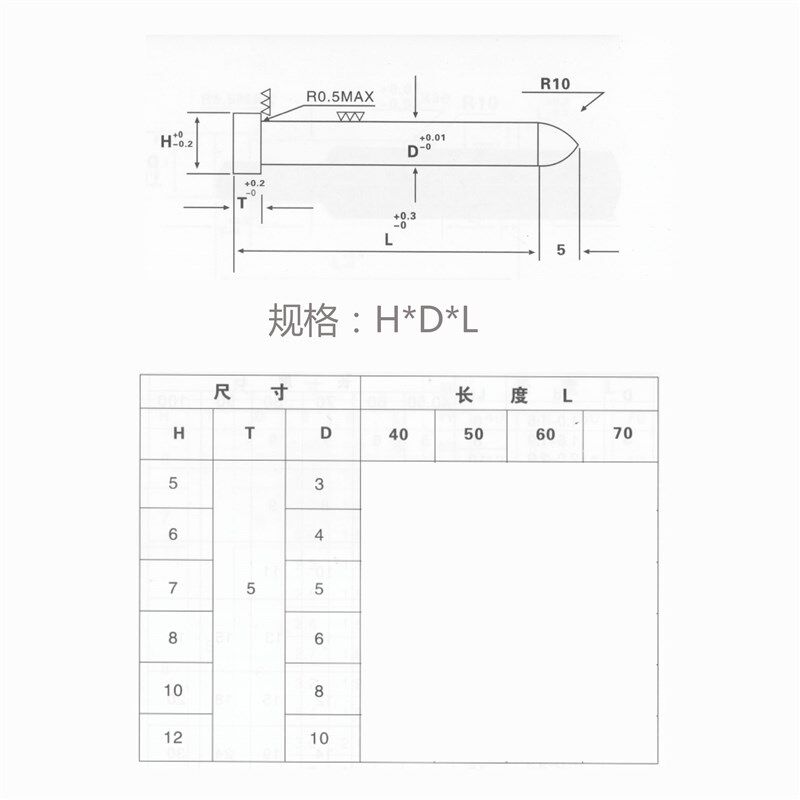 引导冲针冲头模具导正销尖头冲模具配件30 35 40 45 50 55 60